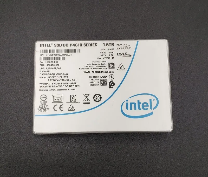 SSD-накопитель Intel DC P4610 1.6TB 2.5" NVMe U.2 SSD SSDPE2KE016T8 Enterprise S