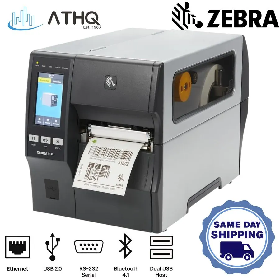 Принтер этикеток Zebra ZT411 Thermal Transfer Label Printer 300 dpi Peel Rewind 