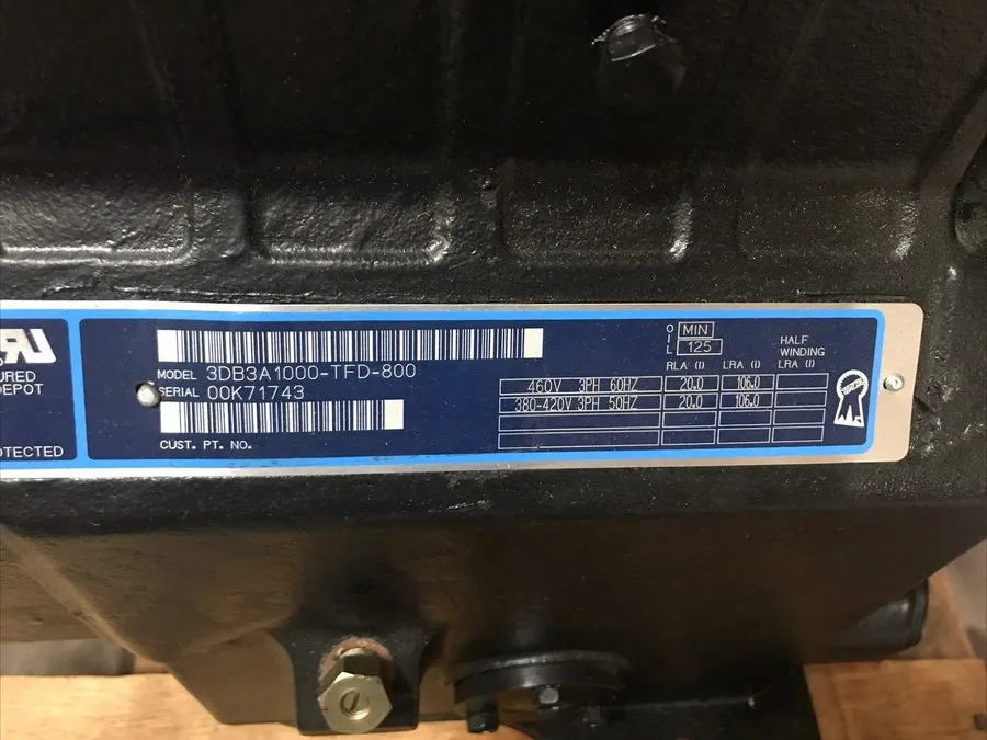 Компрессор Copeland Discus 3DB3A1000-TFD-800 Compressor 3 Phase, 380-420, 460 Vo — фото лота 1