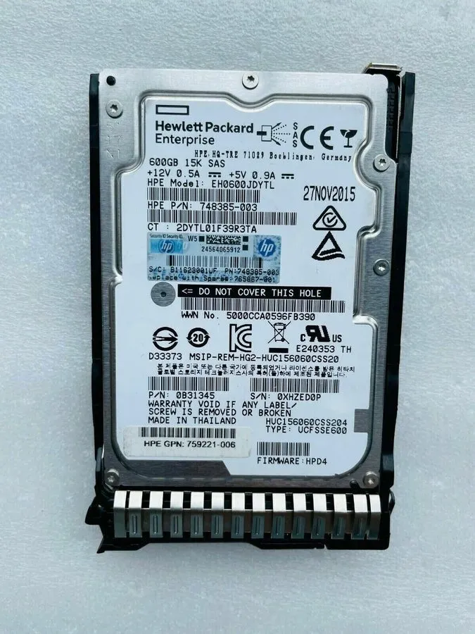 Жёсткий диск HPE 600GB P40431-B21 15K SAS 12Gb LFF LPC 2.5" HDD Internal Hard Di