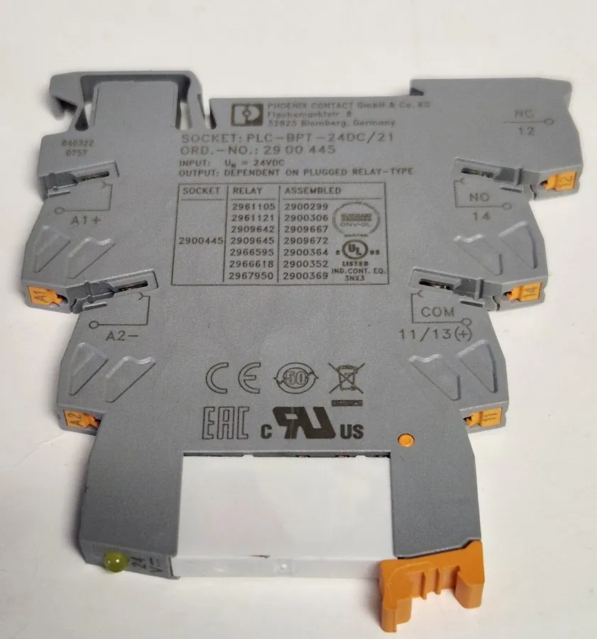Реле Set Phoenix Contact 2961105 Relay Base Socket 6 Amp 250VAC Coil 24VDC