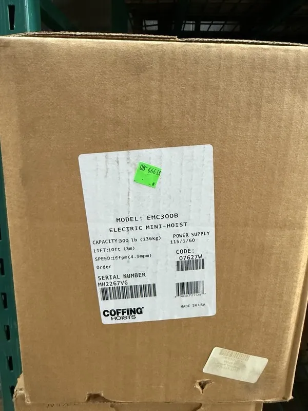 Таль Coffing 300lb electric chain hoist EMC-300-B — фото лота 1