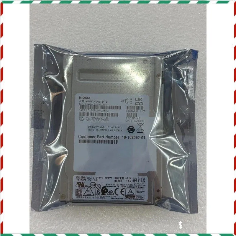 SSD-накопитель KIOXIA KPM7XRUG3T84 SDFU084JAB02T 3.84TB SAS 24Gbps SSD Solid Sta