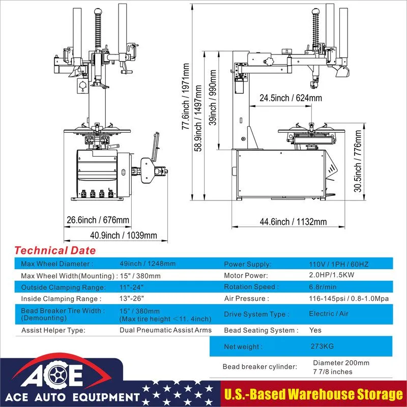 Электрооборудование Tire Changer Machine ATC-815D/ACB-E32 Combo ACE Max 49"tire  — фото лота 1