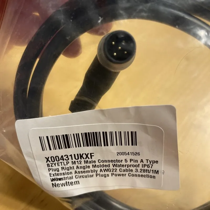 Датчик 3.28ft M12 12 Pins Male to Female Connector Cable, A Code Straight Profib — фото лота 3