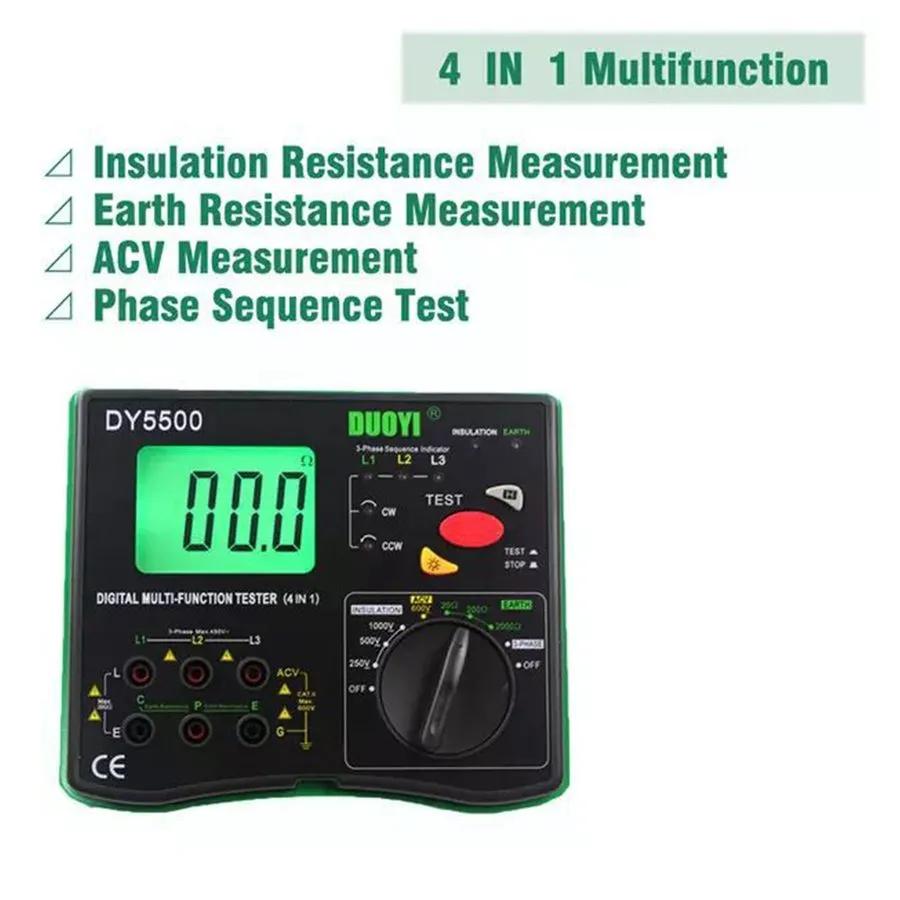 Тестер Digital Resistance Meter Ground Earth Insulation Tester 0.01 to 2000 ohm  — фото лота 2