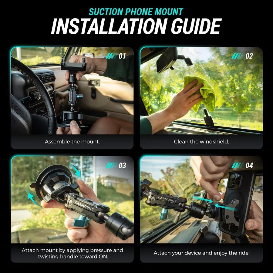 Вакуумная присоска CARMOUNT TitanX100 Suction Cup Phone Mount — фото лота 2