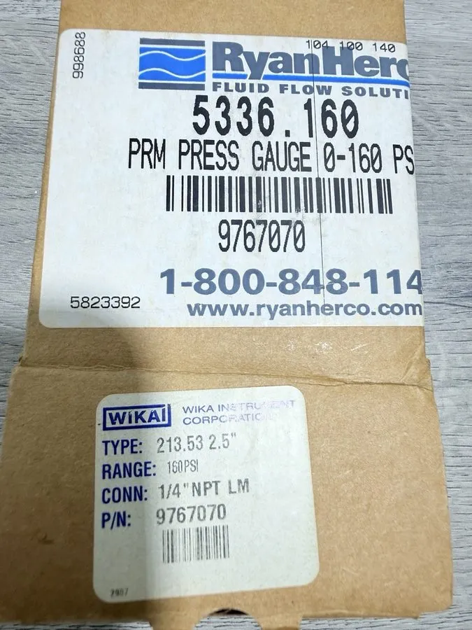 Трубопроводная арматура Wika 213.53 1/4" NPTLM 2.5" Utility Pressure Gauge 0-160 — фото лота 2