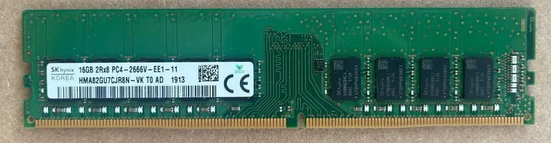 Модуль памяти HPE 16GB DDR4 2666 2Rx8 PC4-21300 HMA82GU7CJR8N-VK of SK Hynix ECC — фото лота 1