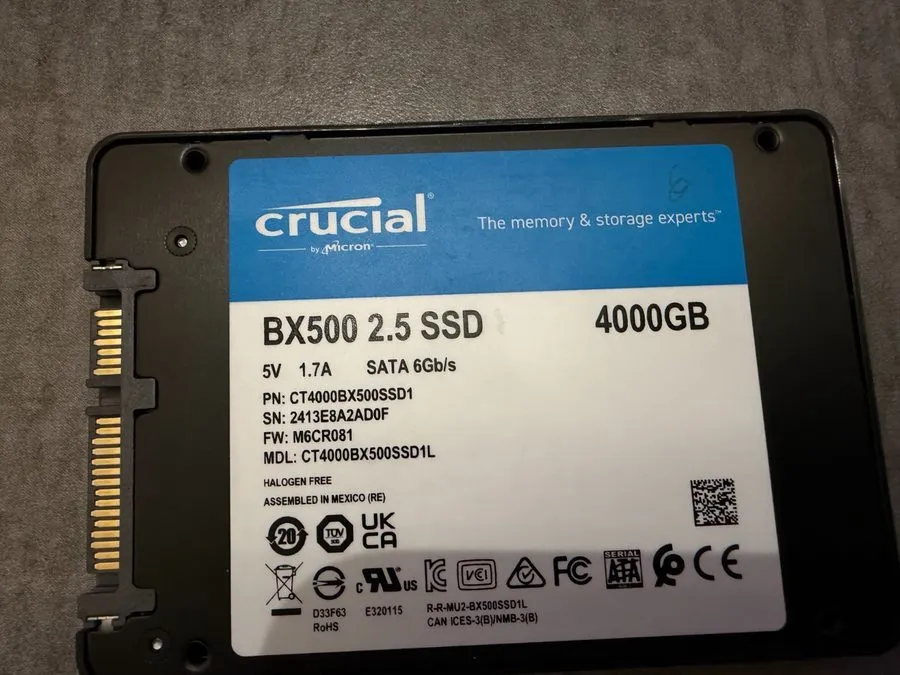 SSD-накопитель Crucial by Micron BX500 4TB SATA SSD CT4000BX500SSD1 SMART Clean  — фото лота 2