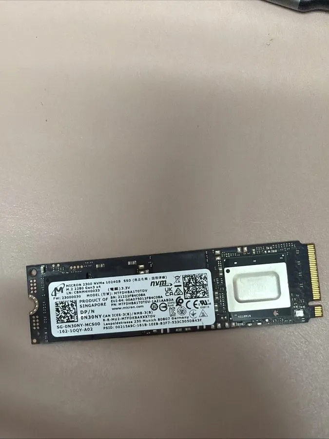 SSD-накопитель Micron Technology 1TB M.2 NVMe MTFDHBA1T0TDV Internal SSD 100% He