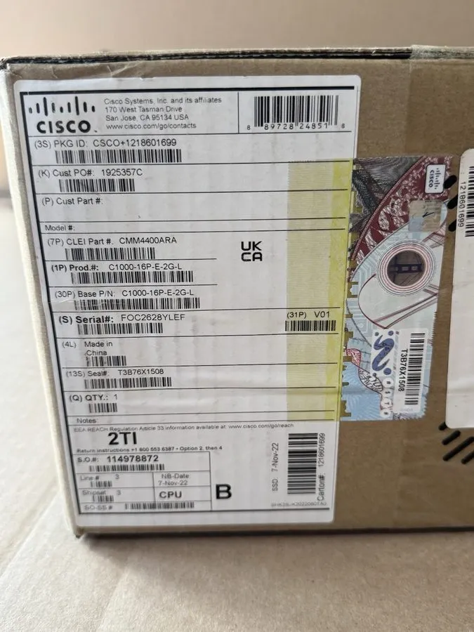 Коммутатор Cisco C1000-16P-E-2G-L 16 port POE switch shipping — фото лота 2