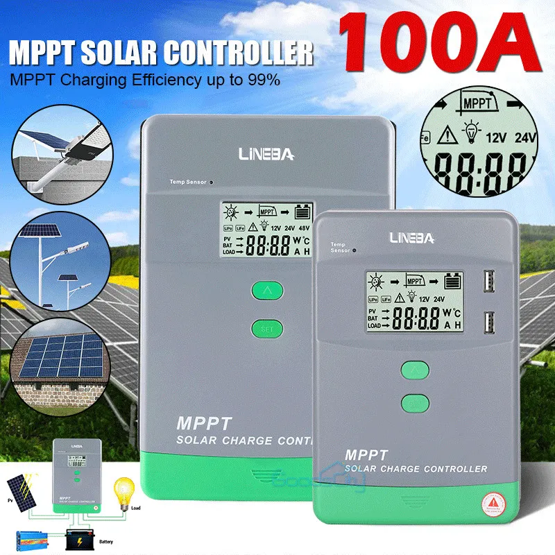 Аккумулятор 5200W MPPT Solar Charge Controller 100A/12V 24V 36V 48V Battery PV R — фото лота 2