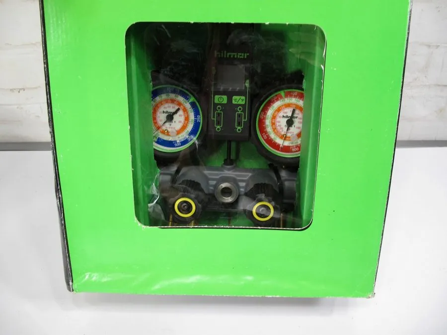 Манометрический коллектор Hilmor 1839131 4-Valve Aluminum HVAC Manifold Gauge Se — фото лота 1