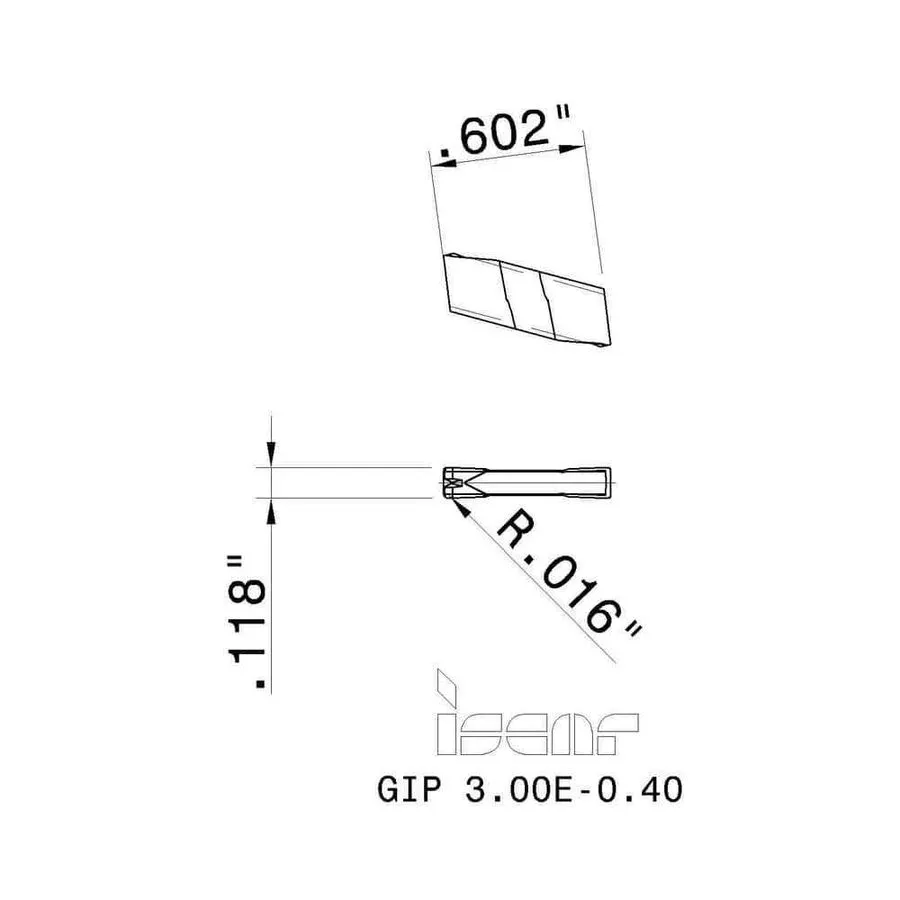 Режущий инструмент Iscar GIPI 3.00E-0.40 IC656 Carbide Insert