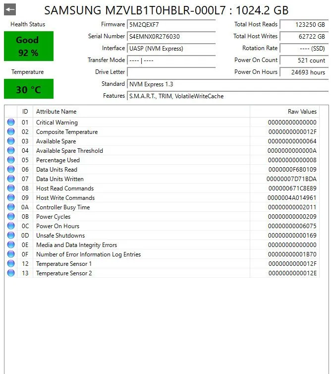 SSD-накопитель SAMSUNG PM981A NVME SED 512GB NVME SSD HARD DRIVE #198252