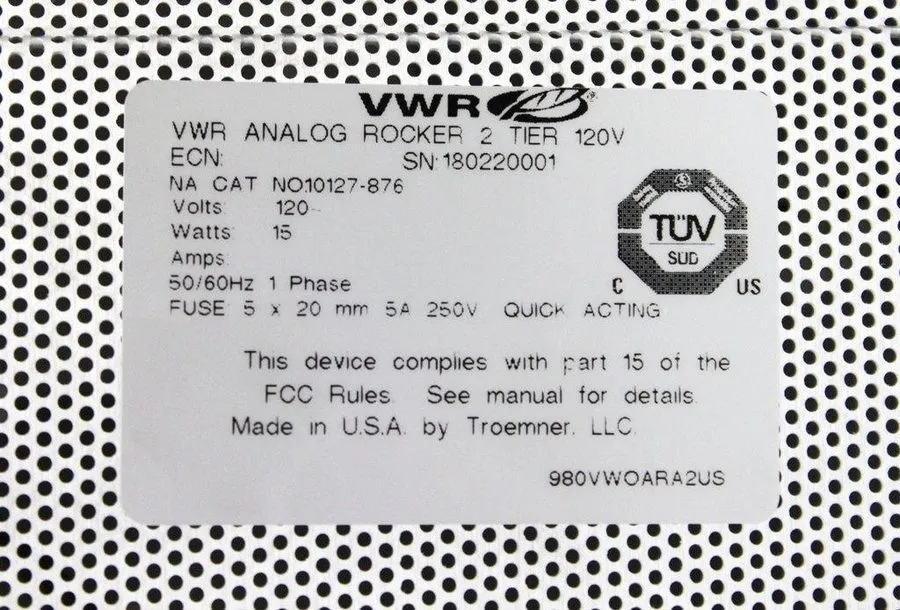 Шейкер VWR 10127-876 Analog Rocker Laboratory Rocking Platform Shaker, 120V — фото лота 3