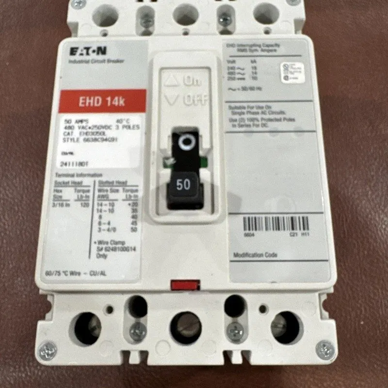 Автоматический выключатель Eaton EHD3050L Molded Case Circuit Breaker 3p 50a Amp — фото лота 3