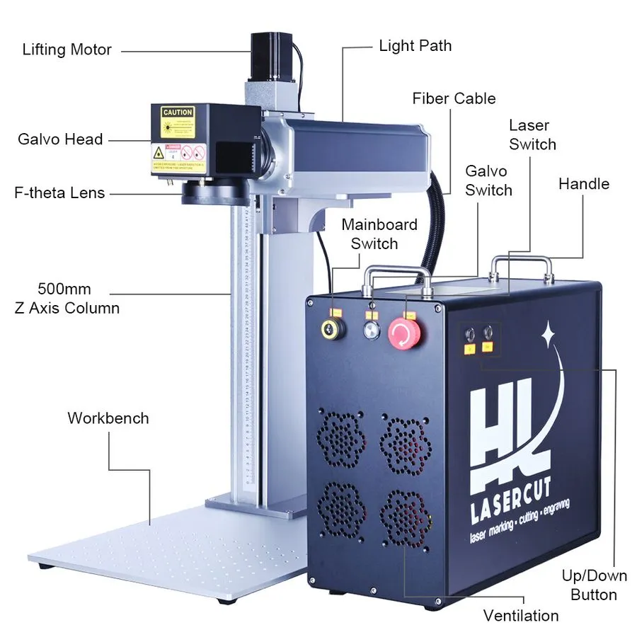 Полиграфическое оборудование 100W JPT M7 MOPA Fiber Laser Engraver Marking Machi