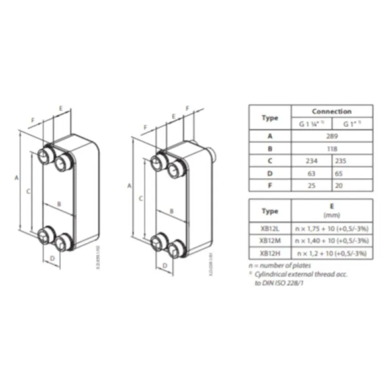 Климатическое оборудование DANFOSS XB12H-1-50 G1" 50 PLATE HEAT EXCHANGER — фото лота 1