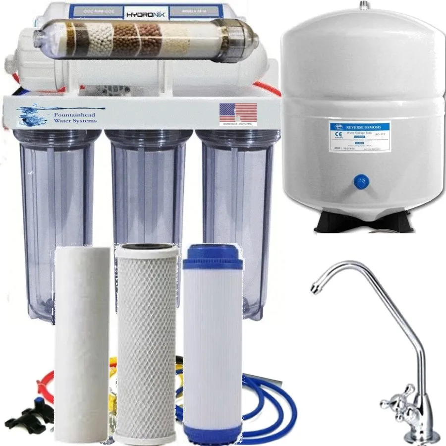Насос 6 Stage 100GPD Alkaline RO Reverse Osmosis Drinking Water Filter System