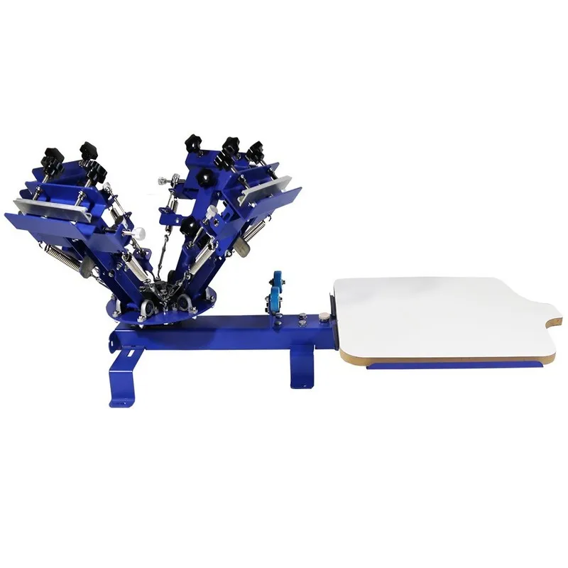 Плата 4 Color 1Station Screen Printing Machine Desktop Press Printer Shirt Press