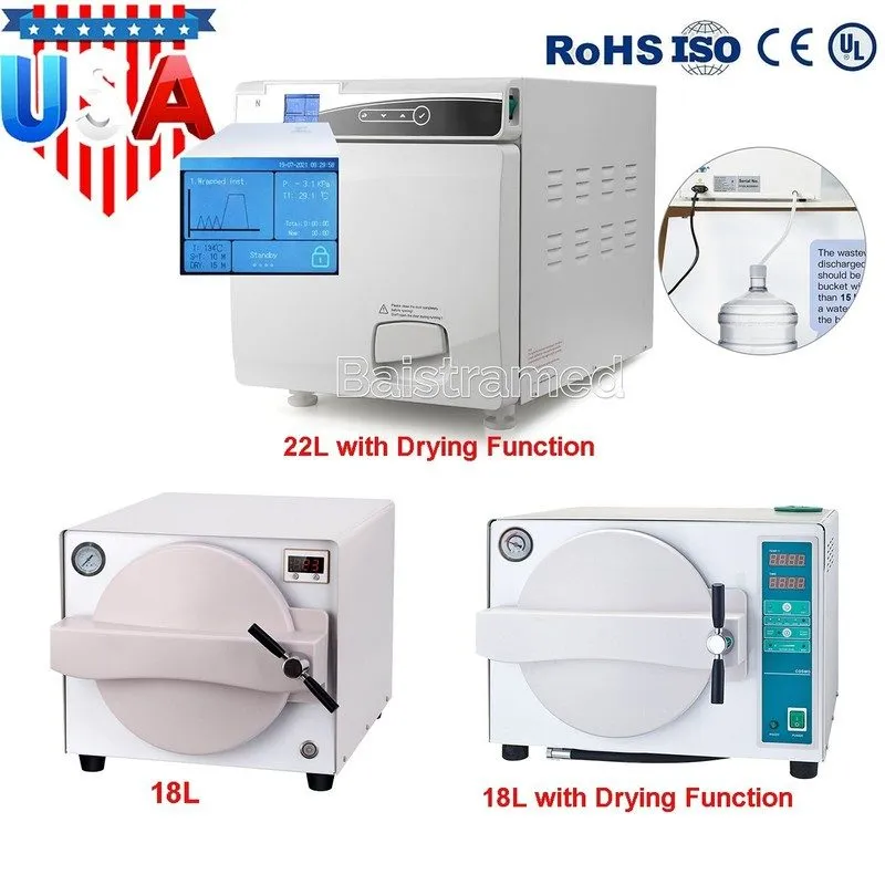 Стерилизатор 18L/22L Dental Autoclave Steam Sterilizer/Medical Class B Steriliza