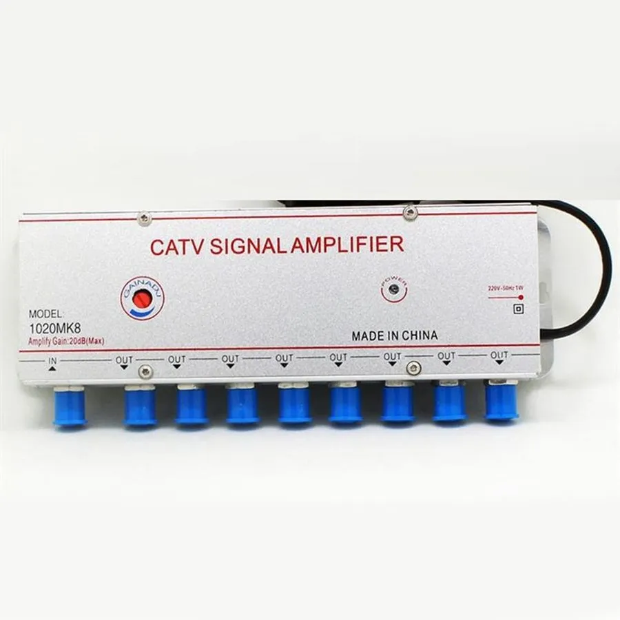 Усилитель ТВ-сигнала 1020MK8 CATV Signal Amplifier 1IN8 OUT 20DB Cable--Splitter — фото лота 2