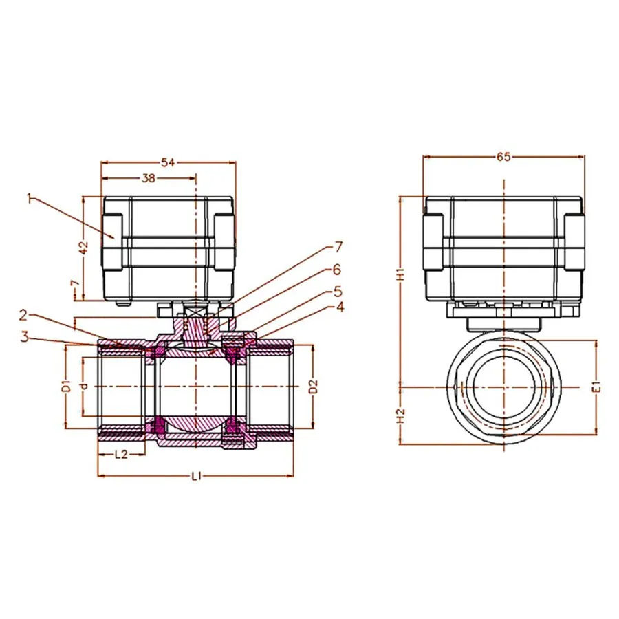 Клапан DN20 Two Way 3/4" AC/DC9-24V Stainless steel Motorized Ball Valve — фото лота 2