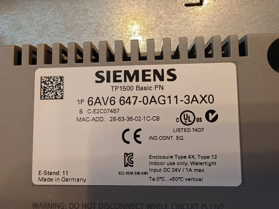 Панель оператора SIEMENS 6AV6647-0AG11-3AX0 HMI Touch Panel — фото лота 1