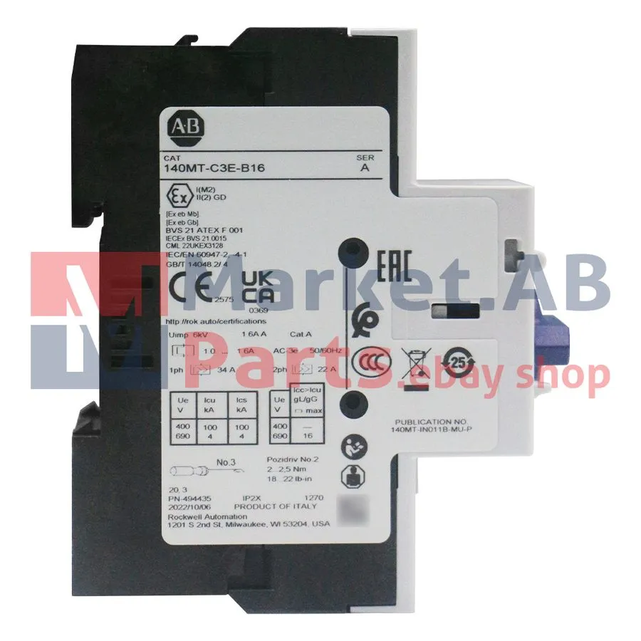 Автоматический выключатель Allen Bradley 140MT-C3E-B16 Motor Protection Circuit 
