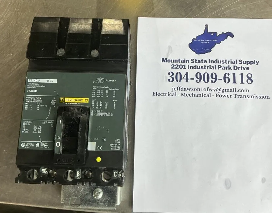 Автоматический выключатель SQUARE D FA34040 FA I-LINE 3 POLE 40 AMP 480v BLACK C