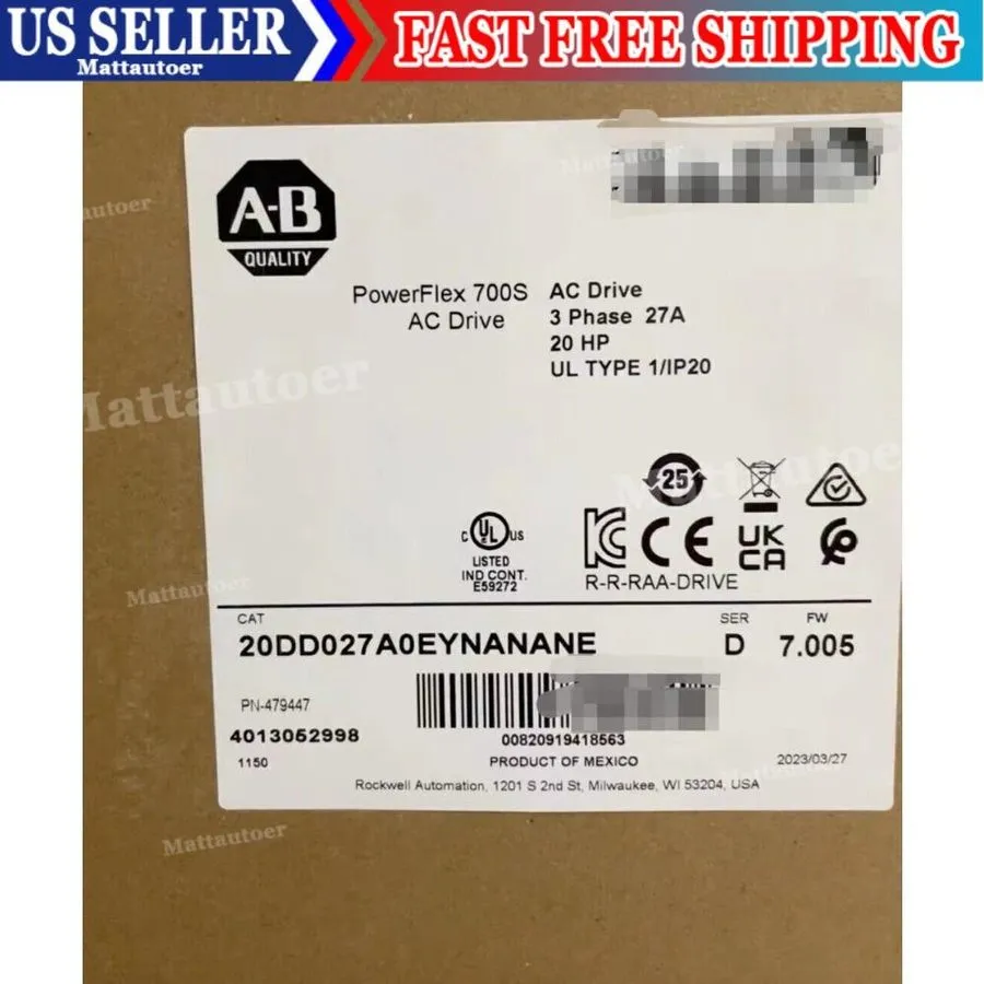 Частотный преобразователь Allen-Bradley 20DD027A0EYNANANE PowerFlex 700S AC Driv
