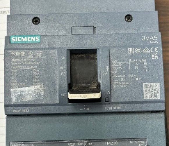 Автоматический выключатель Siemens 3VA5340-5EC31 400 Amp 3 Pole Molded Case Circ