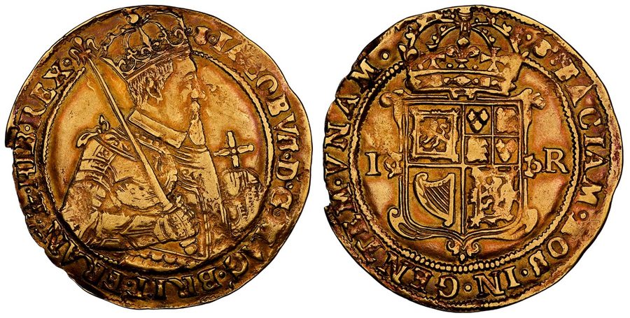 Лабораторный прибор SCOTLAND. James VI (1609-25)-(thistle) AV Unite. NGC AU50 Ed — фото лота 1
