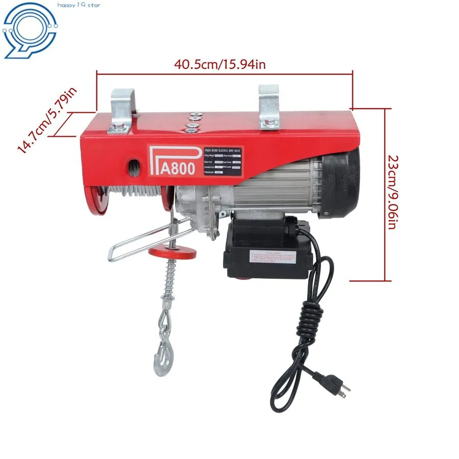 Таль Mini Electric Hoist PA800 1760lbs 110V 1350W 328ft/100m Wireless Remote Con