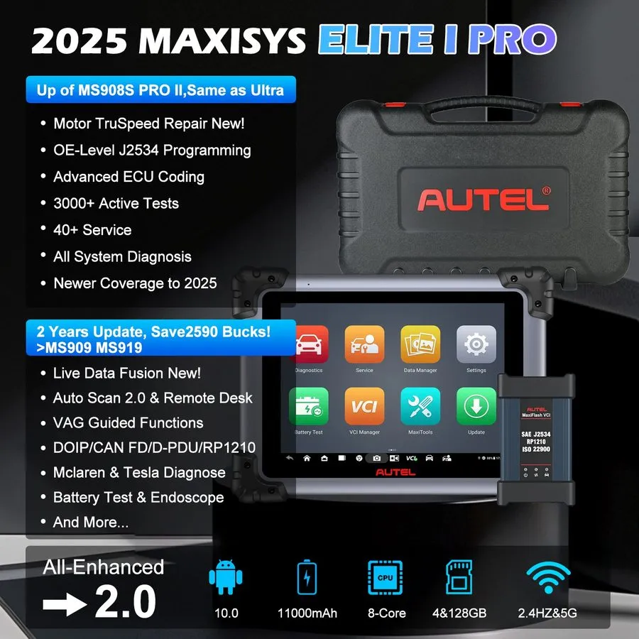 Диагностический сканер Autel MaxiSys Elite II PRO MS909 Diagnostic Scanner ECU P