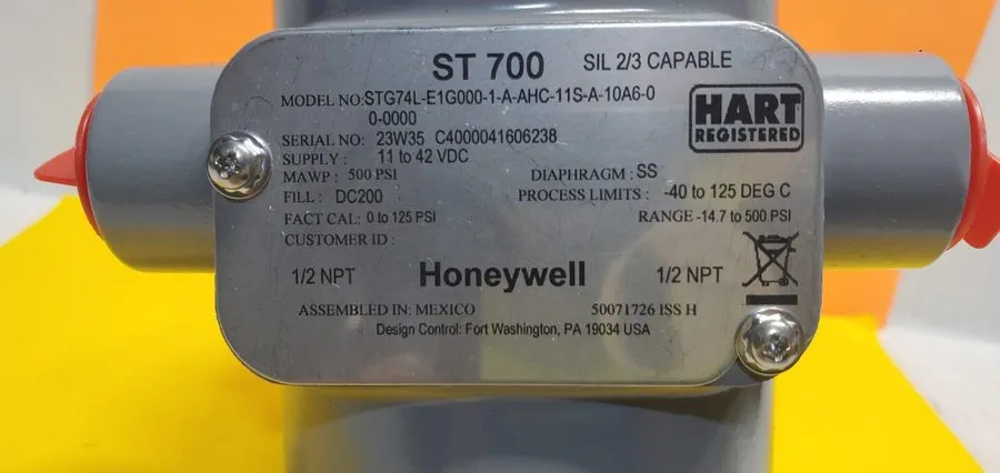 Датчик давления Honeywell ST700 Smartline Hart 4-20mA Diaphragm 500 psi Pressure
