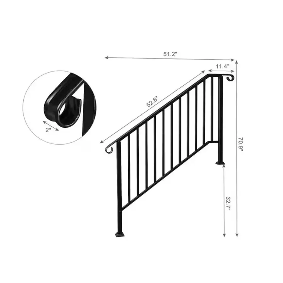 Комплектующее сервера Karl Home Transitional Handrail Stair Railing для 4-Step I