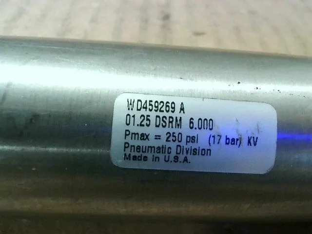 Пневмоцилиндр Parker 01.25DSRM6.000 WD459269 A Pneumatic Cylinder 250psi 17 B -N