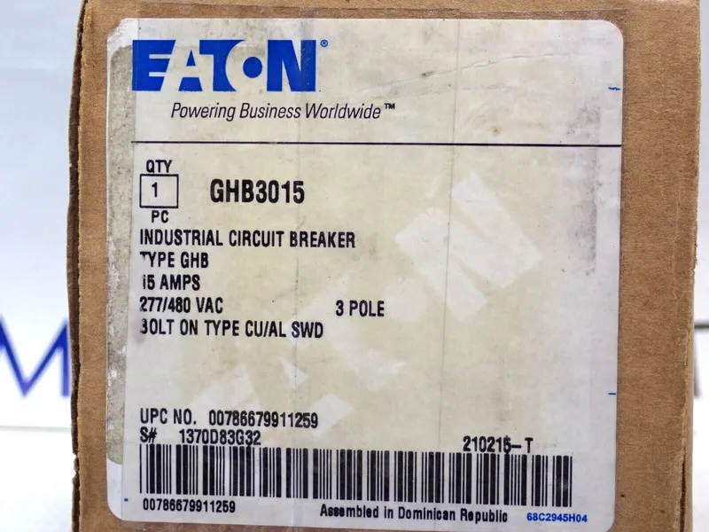 Автоматический выключатель Eaton/Cutler Hammer GHB3015 15 Amp 3 Pole 277/480V Ci