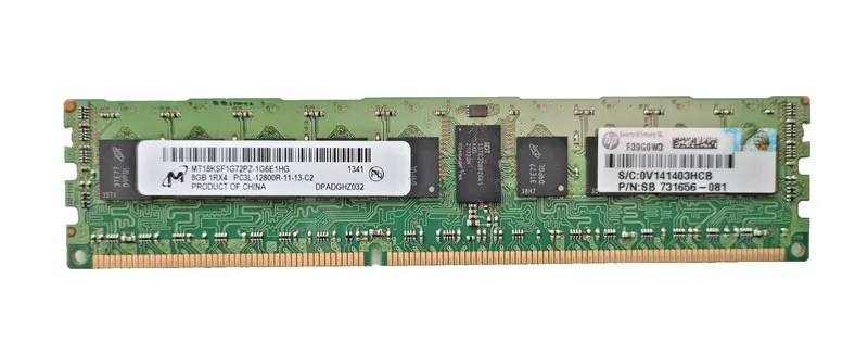 Модуль памяти 8GB Micron 8GB 1Rx4 PC3L-12800R MT18KSF1G72PZ-1G6E1HG HP 731656-08