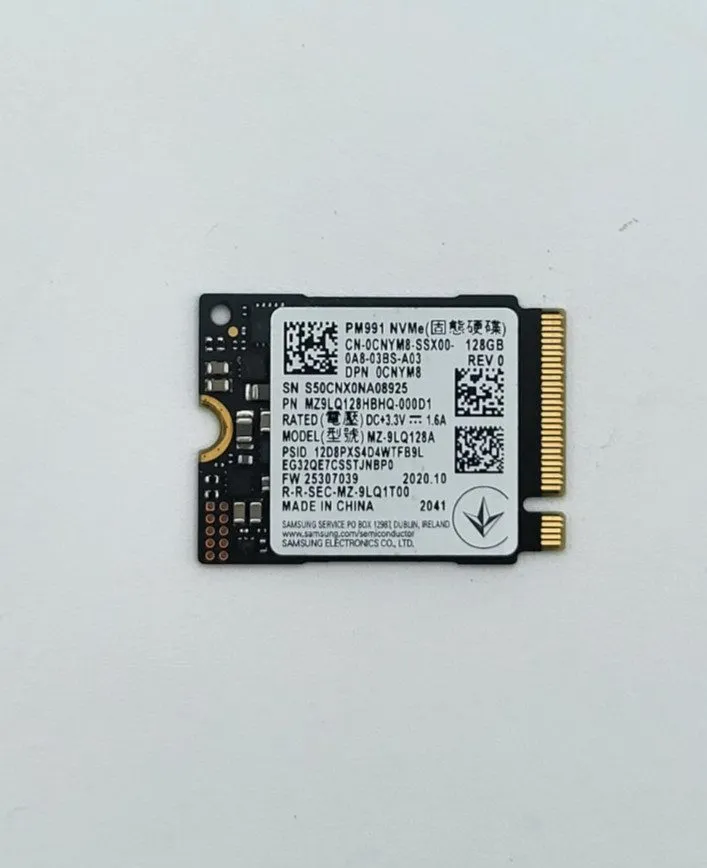 SSD-накопитель Samsung PM991 128GB M.2 2230 NVMe M.2 SSD Black MZ-9LQ128A