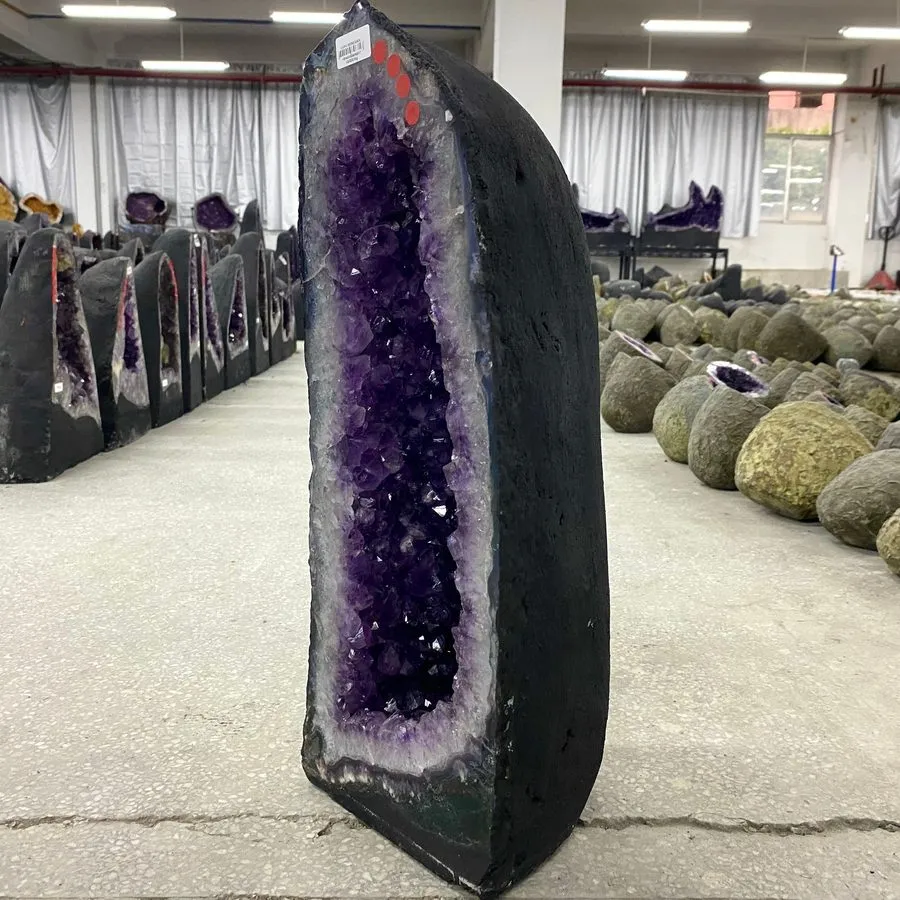 Лабораторный прибор 41.36LB top Natural amethyst geode yellow Calcite quartz cry — фото лота 2