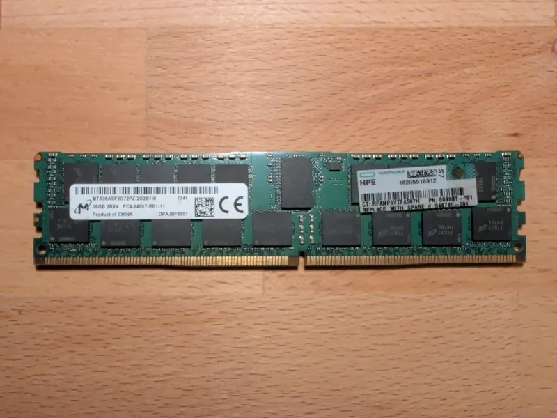 Модуль памяти Micron 16GB DDR4-2400 ECC RDIMM PC4-19200 Server RAM MTA36ASF2G72P