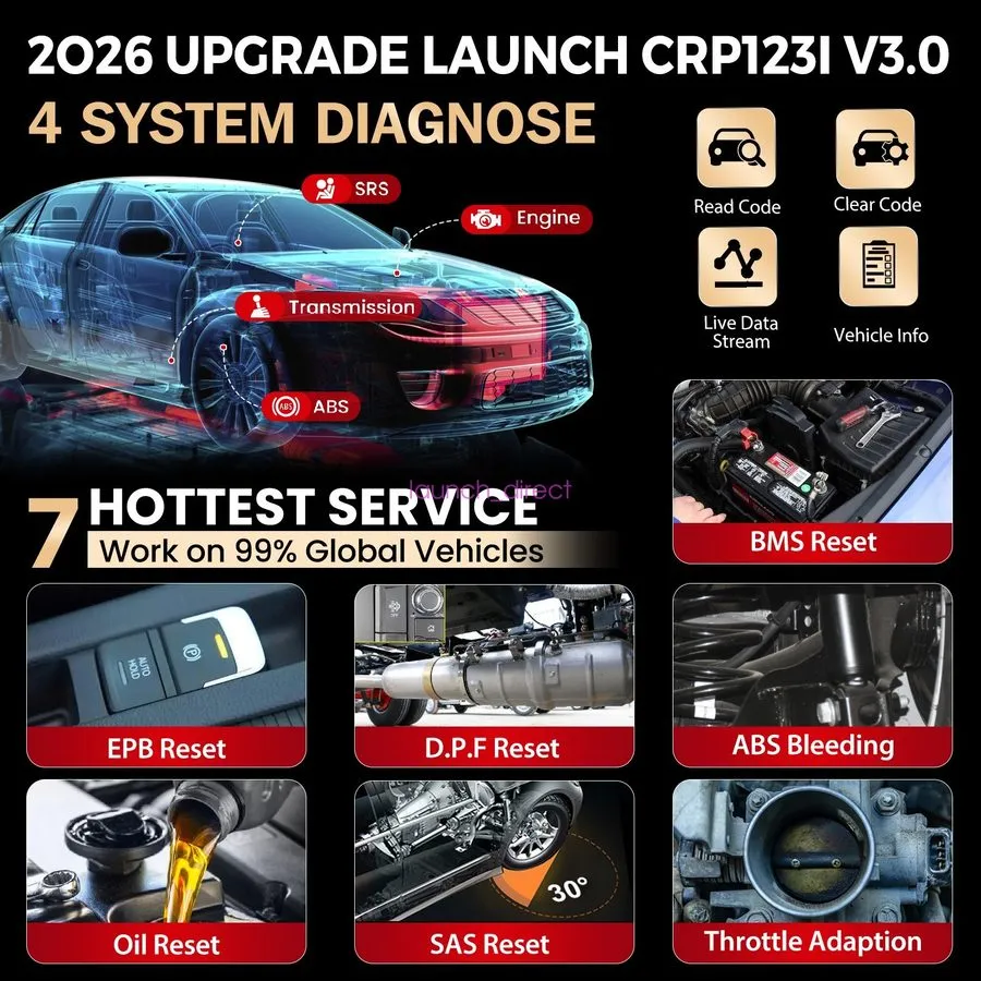 Диагностический сканер LAUNCH CRP123I V3 CRP123X OBD2 Scanner Lifetime Free Car 