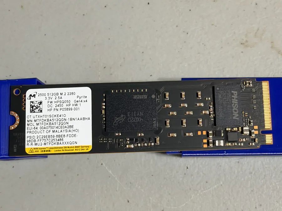 SSD-накопитель Micron 2500 512GB NVMe M.2 2280 SSD PCIe Gen 4x4 MTFDKBA512QGN SN