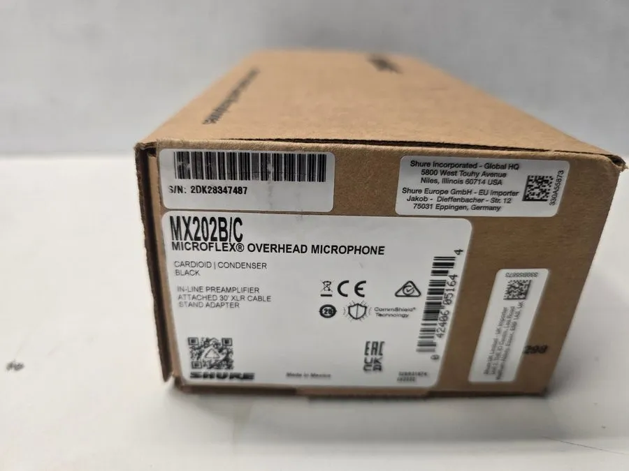 Микрофон Shure MX202B/C Microflex Overhead Cardioid Microphone CG011BR