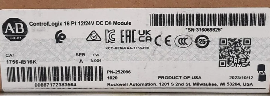 Модуль ввода-вывода Allen-Bradley 1756-IB16K 16Pt 24VDC Sinking Input Module