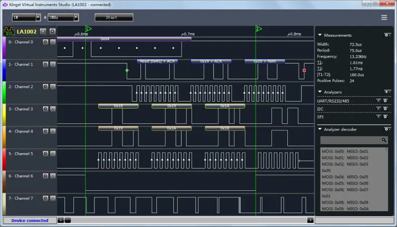 Логический анализатор innomaker LA1010 USB Logic Analyzer 16 Input Channels 100M — фото лота 2